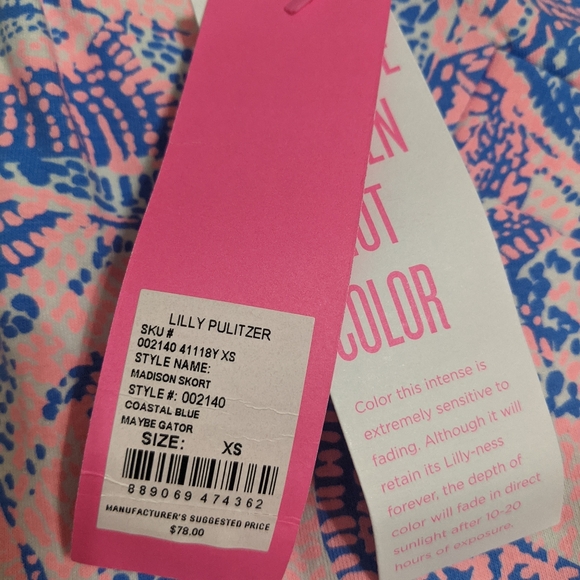 NWT! Lilly Pulitzer Madison Skort Coastal Blue Maybe Gator Size XS - Picture 4 of 13